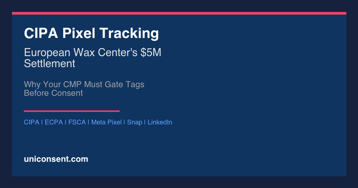 CIPA Pixel Tracking: European Wax Center's $5M Settlement Shows Why Your CMP Must Gate Tags Before Consent