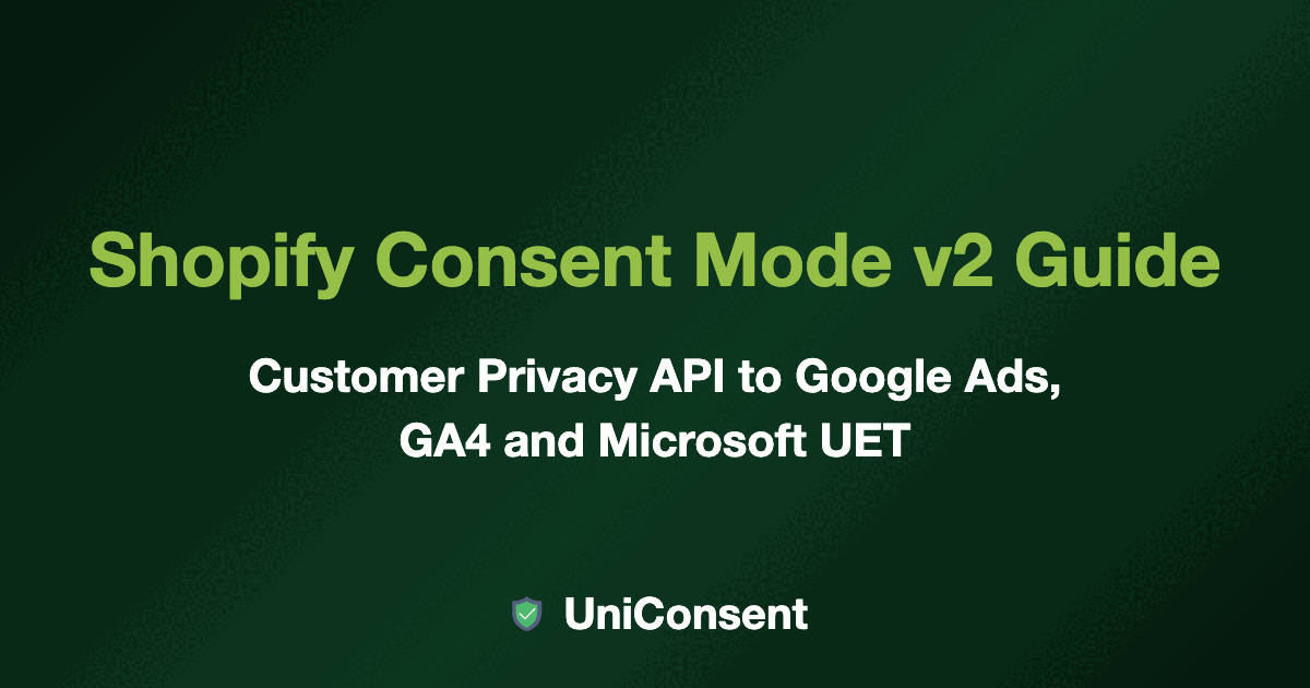 Shopify Consent Mode v2 Guide: From Customer Privacy API to Google Ads, GA4, and Microsoft UET