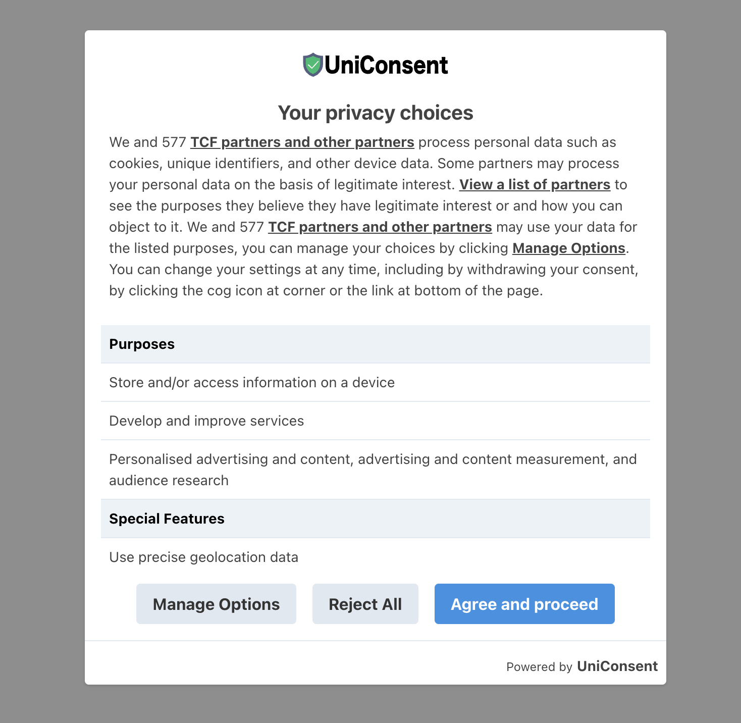 UniConsent CMP for IAB TCF 2.2