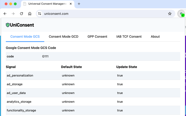 Validate Google Consent Mode GCS