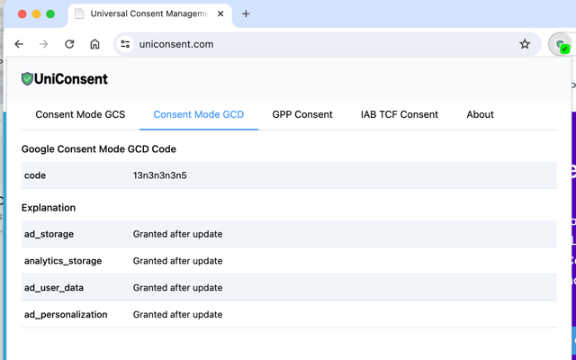 Validate Google Consent Mode GCS