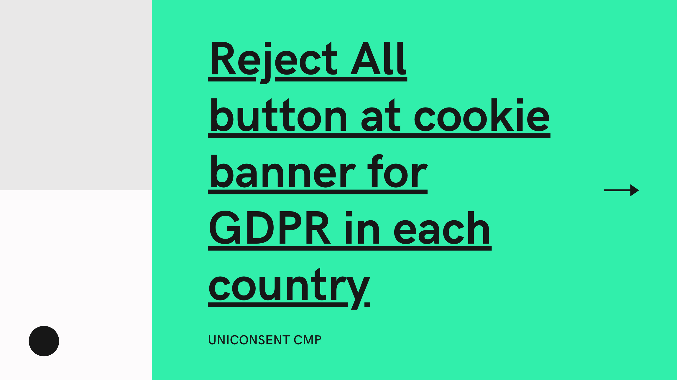 Reject All button at cookie banner for GDPR in each country