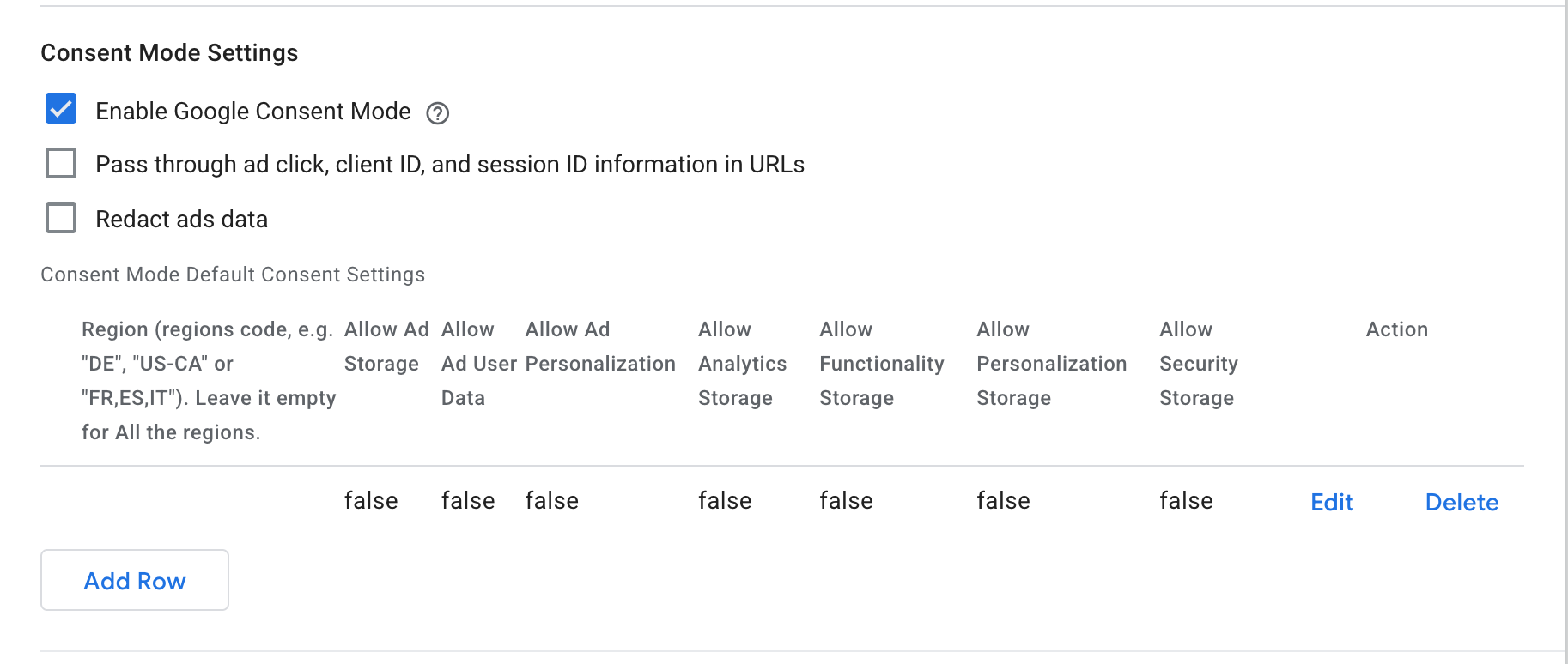 Set Consent Mode Default Consent Settings in UniConsent CMP Tag Configuration